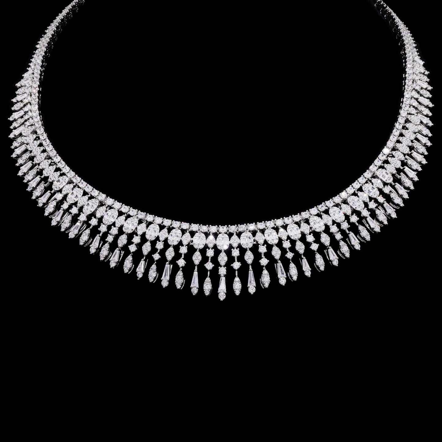 TOJ Everyday - Premium Solitaire Pointer and Octa Setting Yuvi Bridal Necklace Set with Earrings