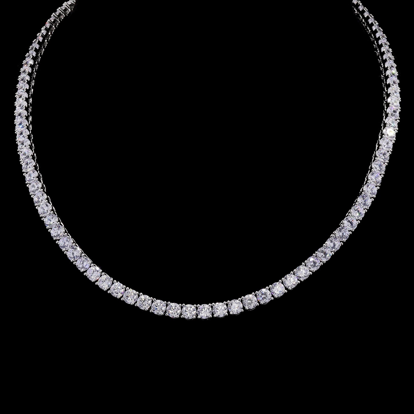 TOJ Everyday - Classic Pointer Solitaire Single Line Necklace Set with Earrings