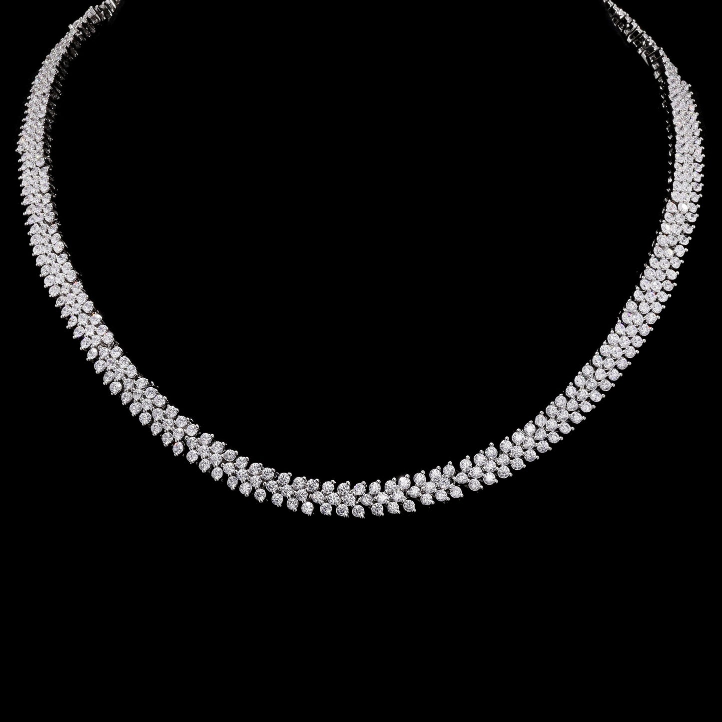 TOJ Everyday - Three Line Mini Classic Solitaire Nyssa Necklace Set with Earrings