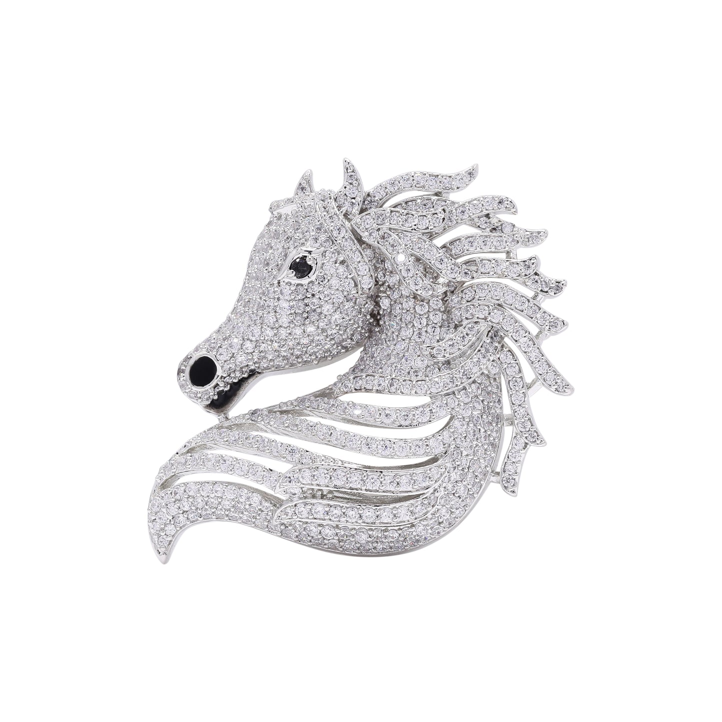 TOJ Everyday - Micro Setting Diamond Studded Lucky Horse Unisex Brooch for Men and Women