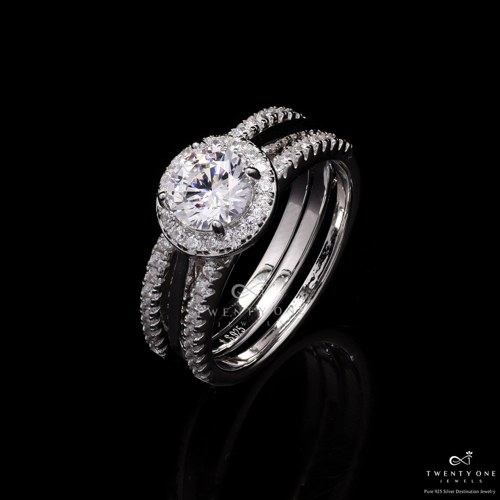 Detachable Shanny Solitaire Ring on 925 Silver