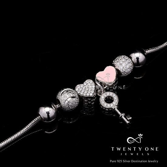 Pure 925 Silver Charms Bracelet