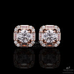 Rose Gold Carina Solitaire Studs On 925 Siver
