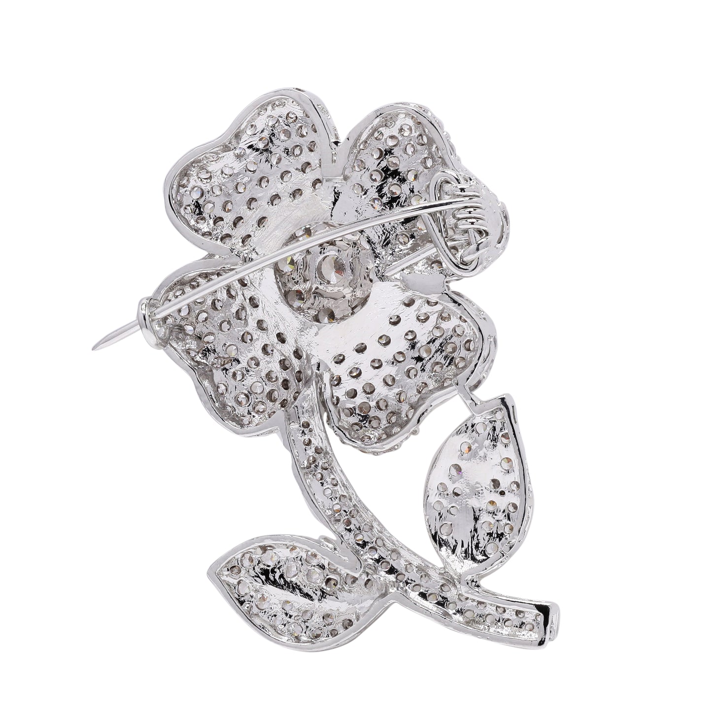 TOJ Everyday - Micro Setting Diamond Studded Unisex Flower Brooch for Men and Women