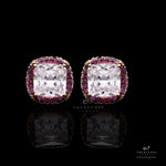 Rose Gold Diamond Studded Roza Studs On 925 Silver