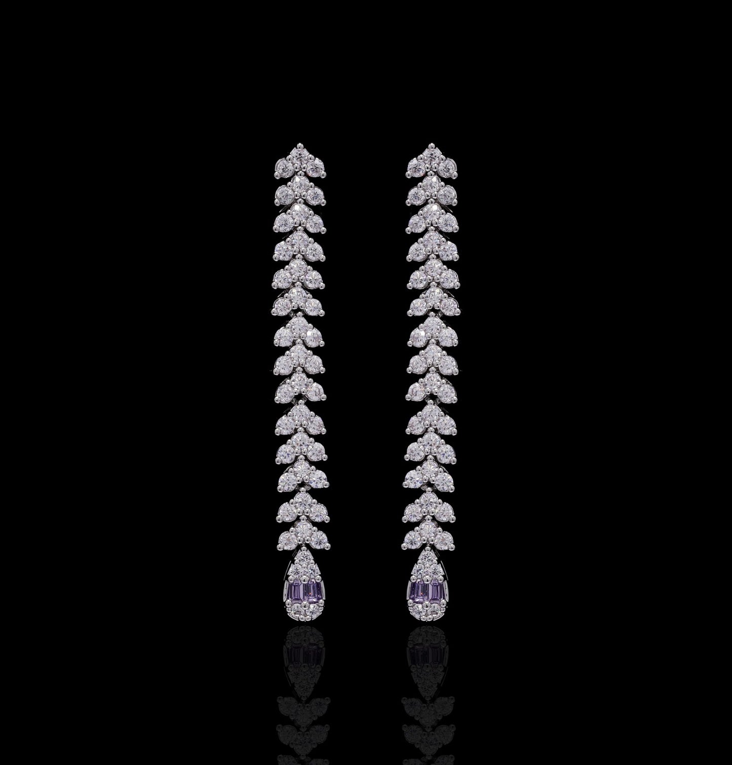 TOJ Everyday - Premium Drop Octa Setting Nora Necklace Set with Amethyst Detailing