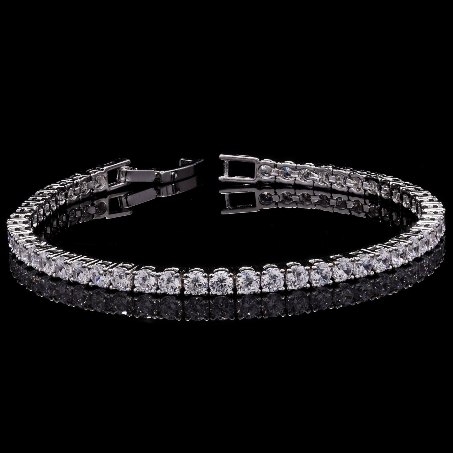 TOJ Everyday - 10 Pointer American Diamond Solitaire Classic Anti Tarnish Tennis Bracelet