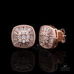 Rose Gold Diamond Studded Siona Studs On 925 Studs