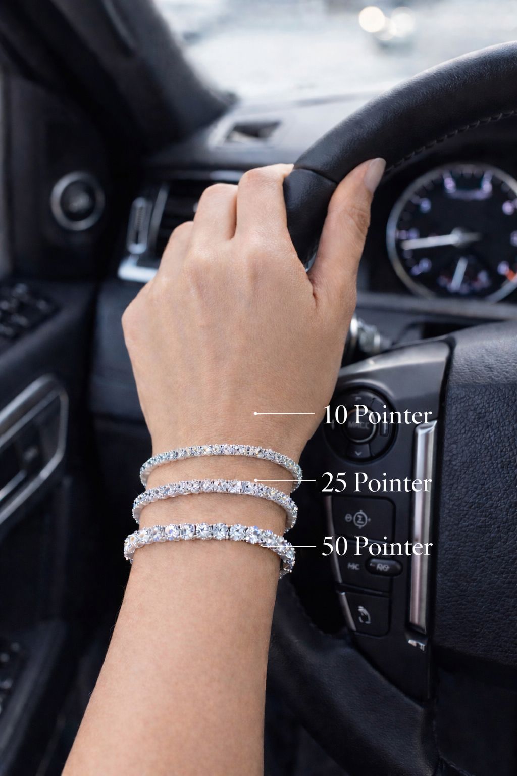 TOJ Everyday - 50 Pointer American Diamond Solitaire Classic Anti Tarnish Tennis Bracelet
