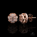 Rose Gold Diamond Studded Azora Studs on 925 silver.