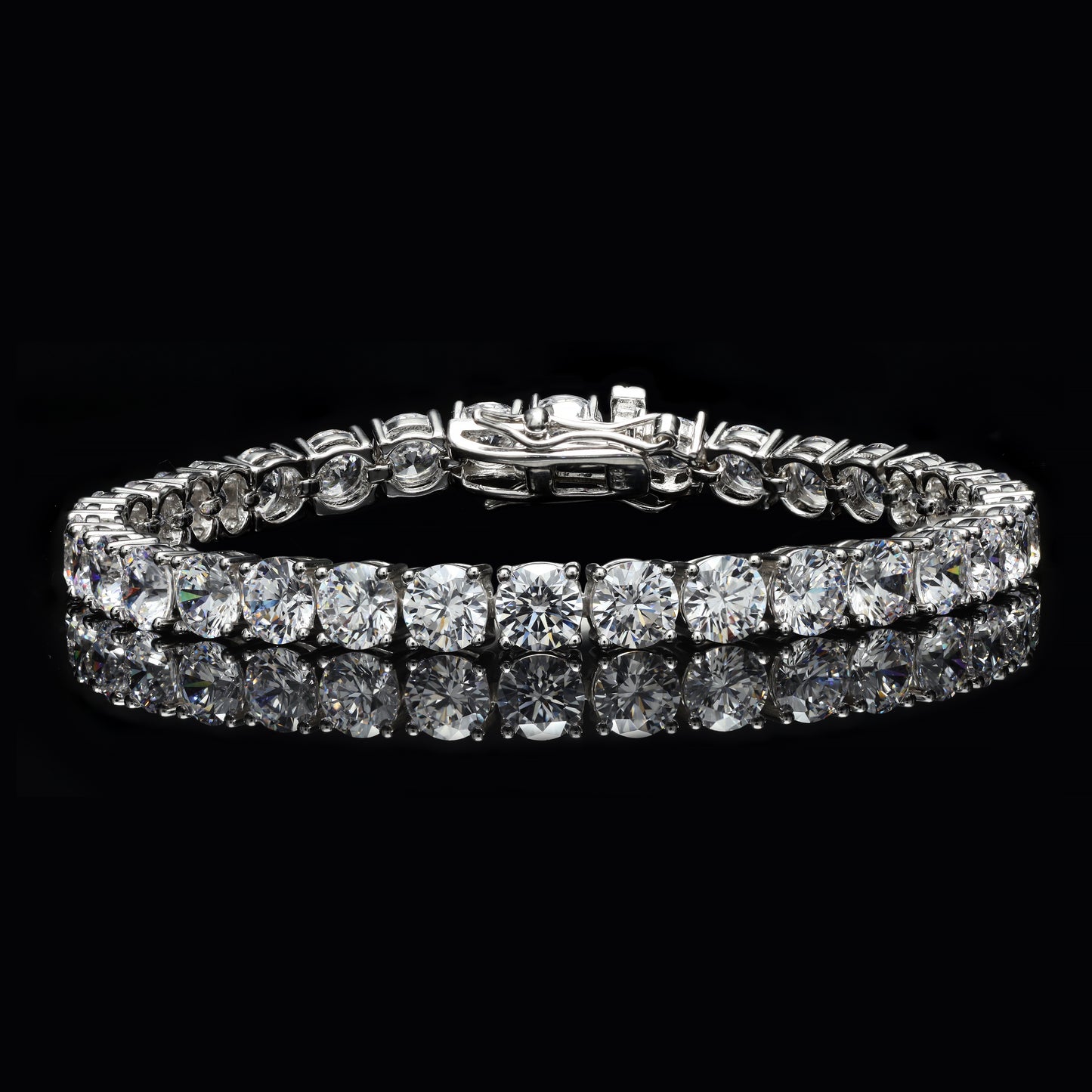 50 Pointer Premium White Gold Finish Classic Solitaire Tennis Bracelet