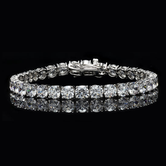 50 Pointer Premium White Gold Finish Classic Solitaire Tennis Bracelet
