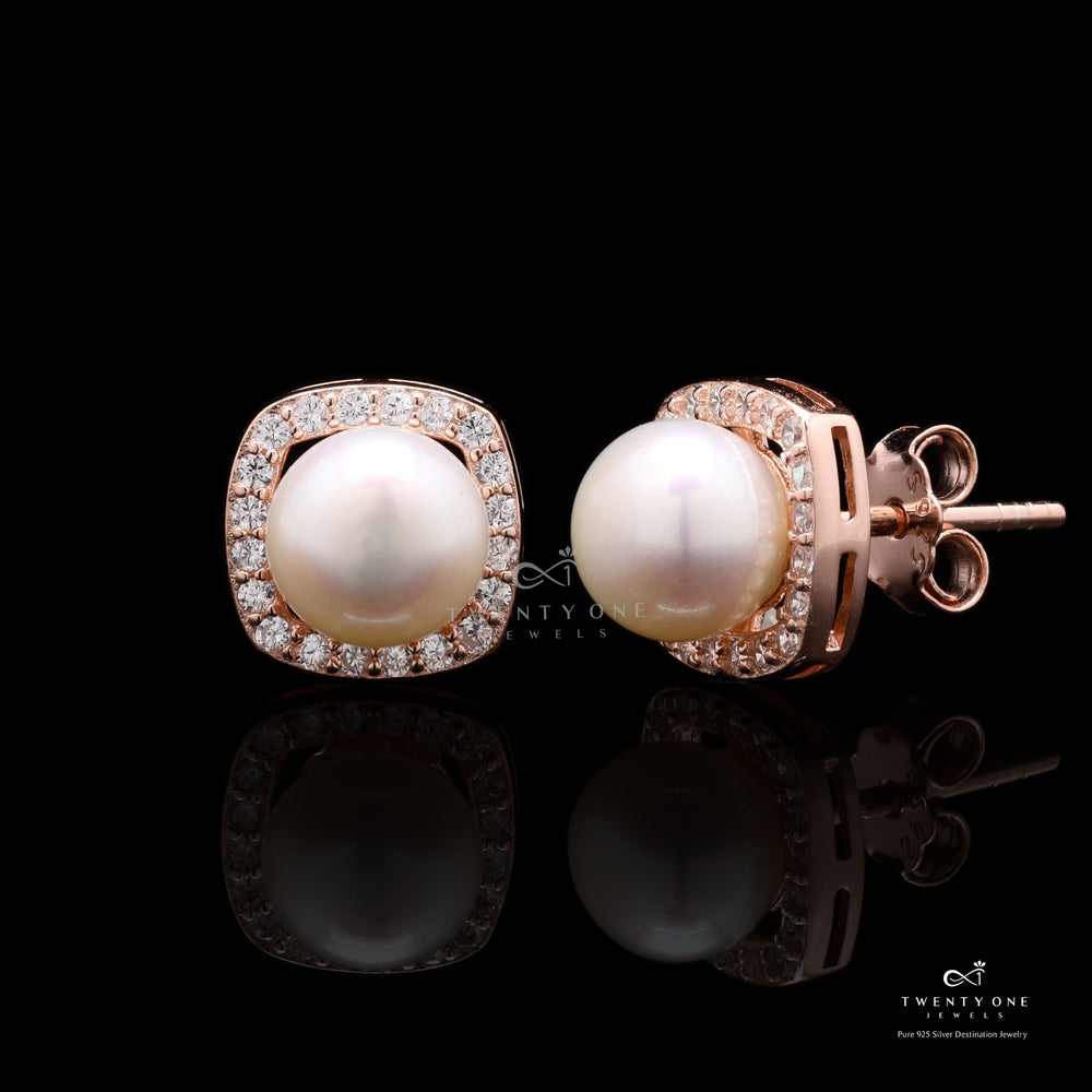 Fresh Water Pearl Elitsa Studs On 925 Silver