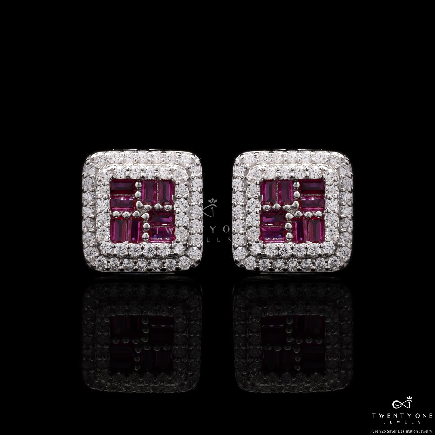 Ruby Velora Diamond Studded On 925 Silver