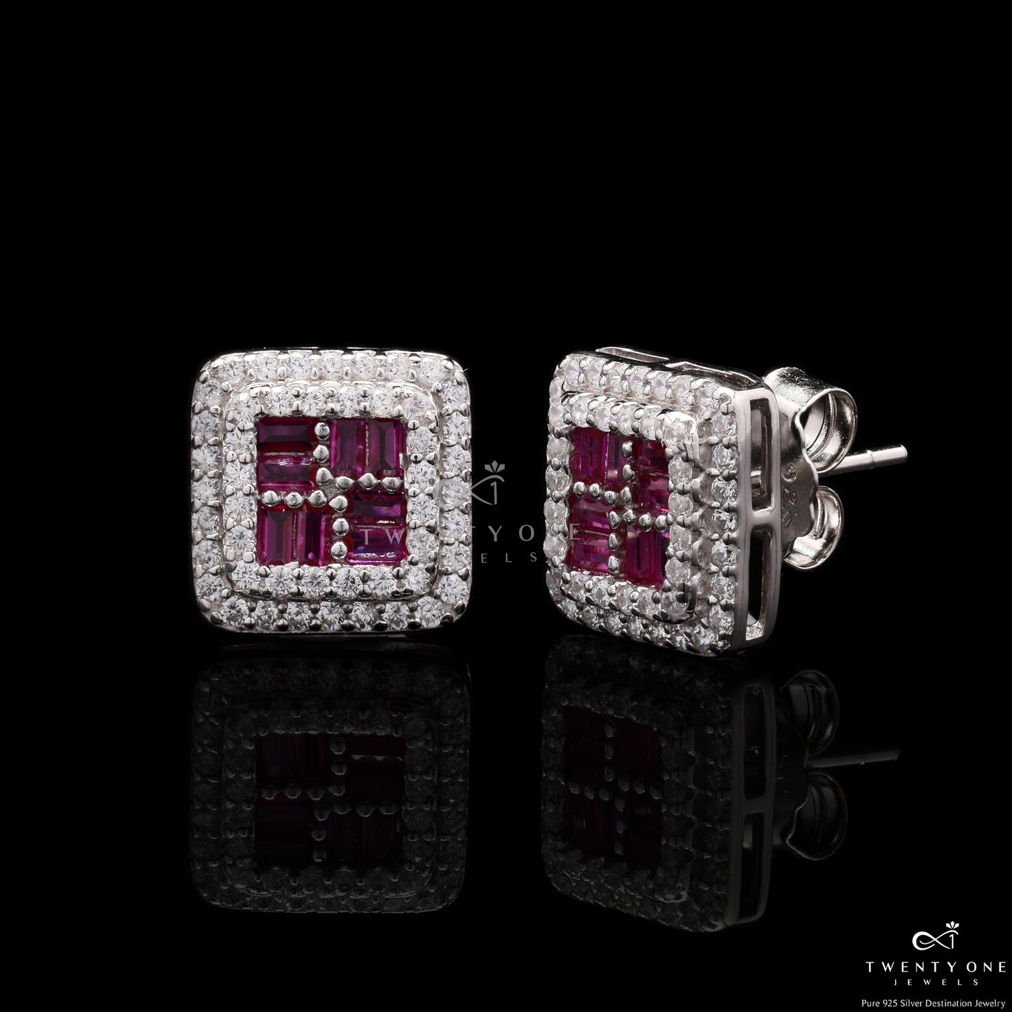 Ruby Velora Diamond Studded On 925 Silver