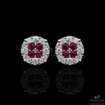 Ruby Kiora Diamond Studs on 925 Silver.