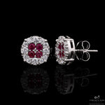 Ruby Kiora Diamond Studs on 925 Silver.