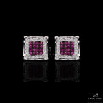 Diamond and Ruby Studded Princess Vega Studs on 925 Silver