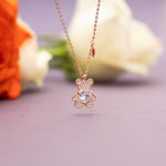Dufus the Teddy Bear with Heart Solitaire in a Rose Gold Finish on Pure 925 Silver