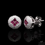 Ruby Naila Diamond Studs on 925 Silver