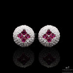 Ruby Naila Diamond Studs on 925 Silver