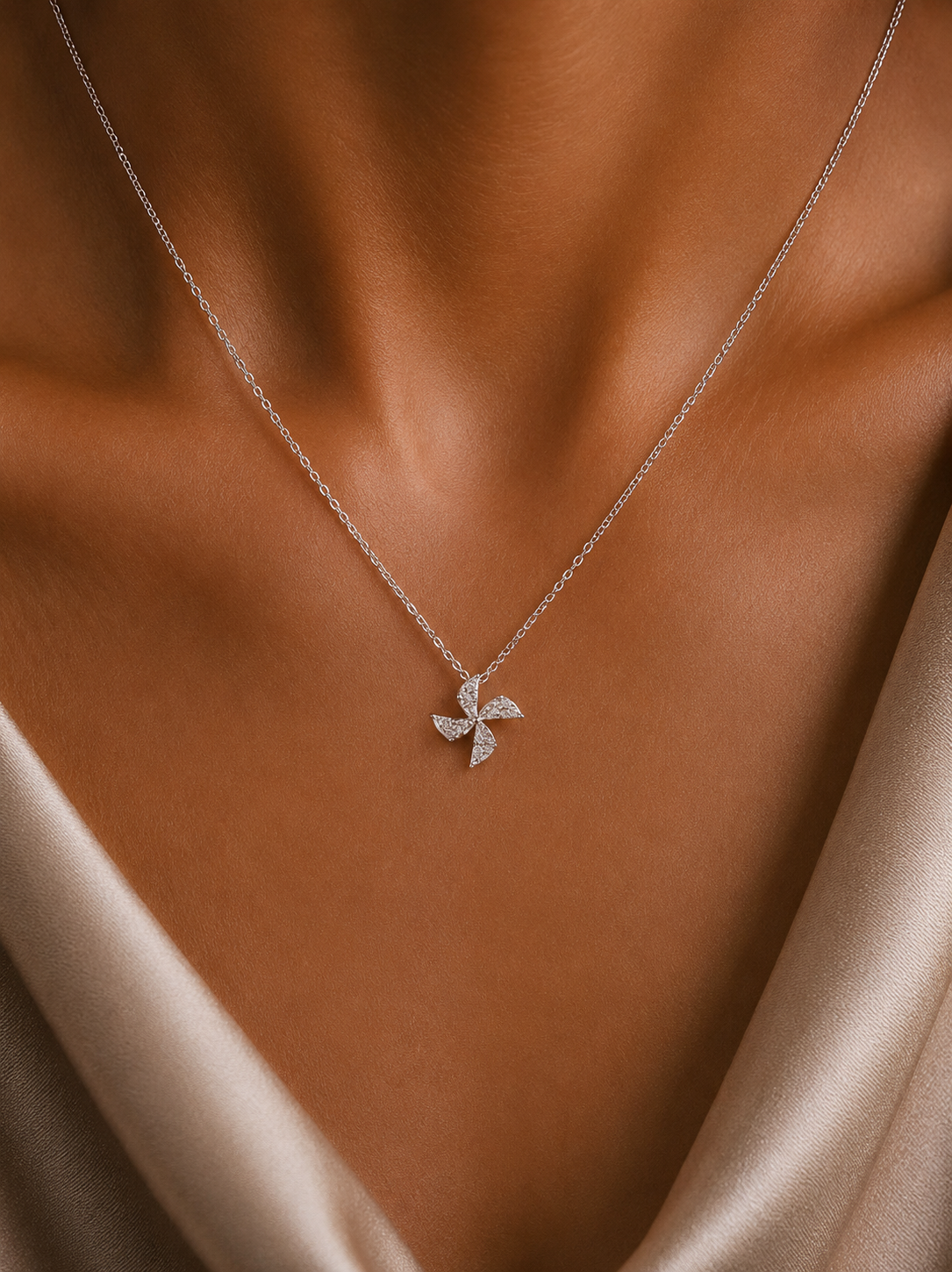 Dorothy Solitaire Petal Pendant