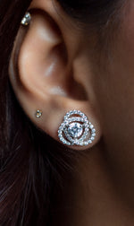 Intertwined Cluster Fauzia Solitaire Studs with Premium Screw Backs