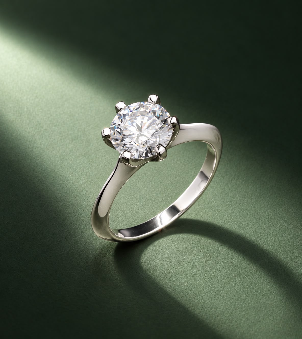 2 Carat Classic Tiffany Style 6 Prong Solitaire Ariana Ring on Pure 925 Silver