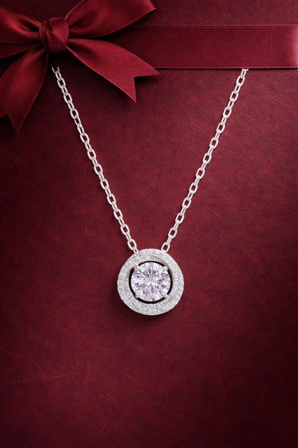 1.5 Carat Solitaire Austin Pendant with Chain on Pure 925 Silver