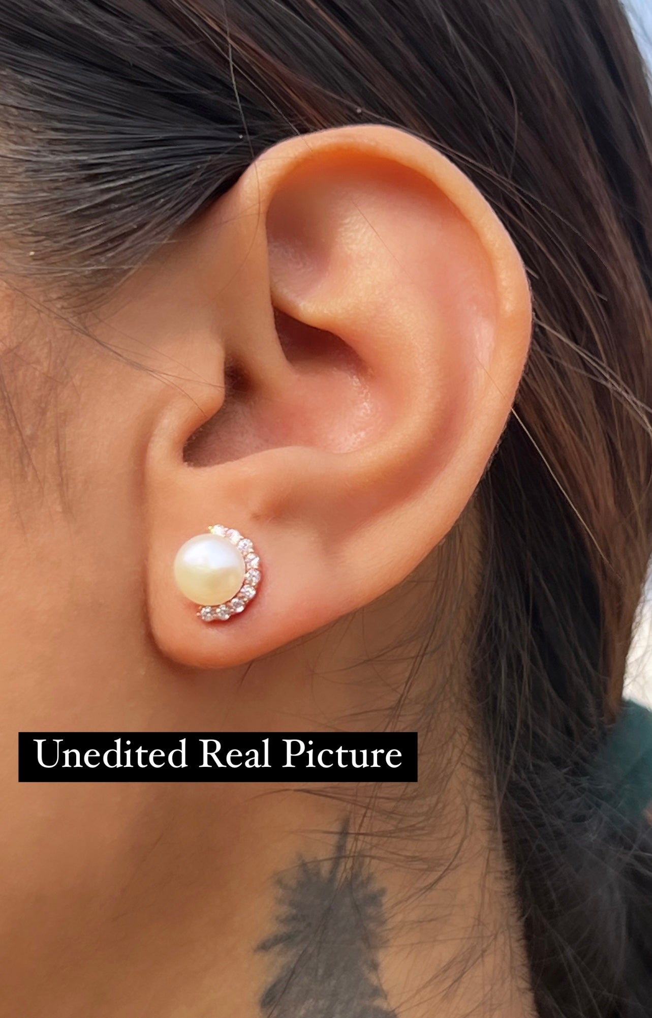 Fresh Water Pearl Julieta Studs On 925 Studs (Rose Gold Finish)