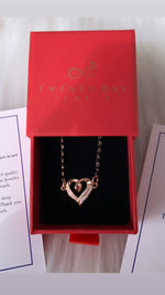 Rose Gold Finish Heart Mangalsutra on Pure 925 Silver