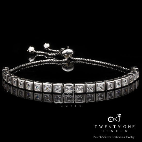 Adjustable Princess Cut Solitaire Alexa Bracelet