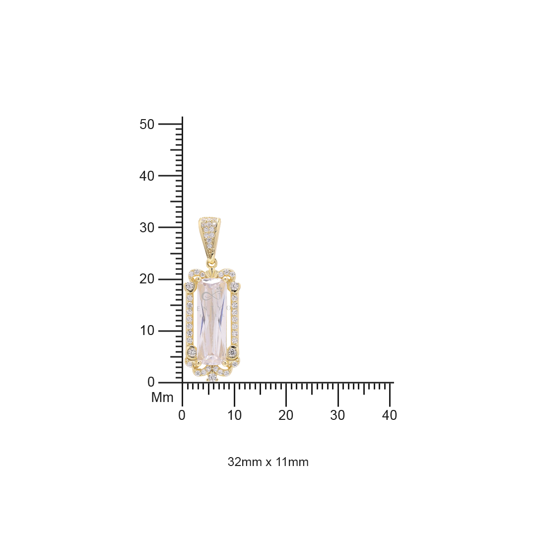 Premium American Diamond Aleena Pendant with Chain on Pure 925 Silver
