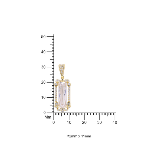 Premium American Diamond Aleena Pendant with Chain on Pure 925 Silver