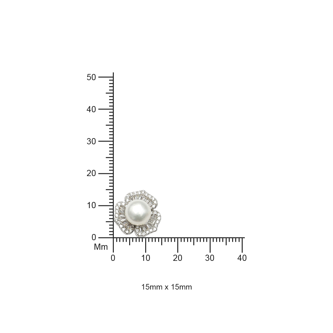 Anthurium Fresh Water Pearl Studs on Pure 925 Silver