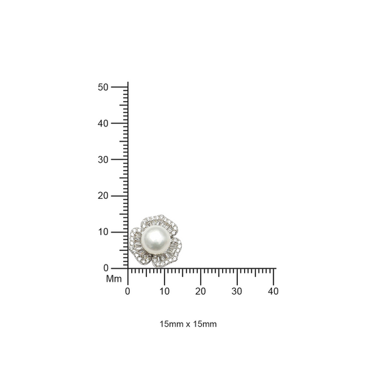 Anthurium Fresh Water Pearl Studs on Pure 925 Silver