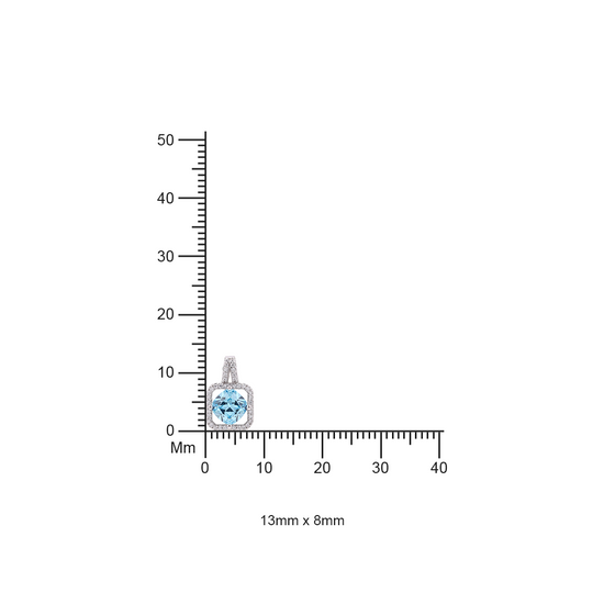Blue Solitaire Cynthia Pendant With Chain On 925 Silver