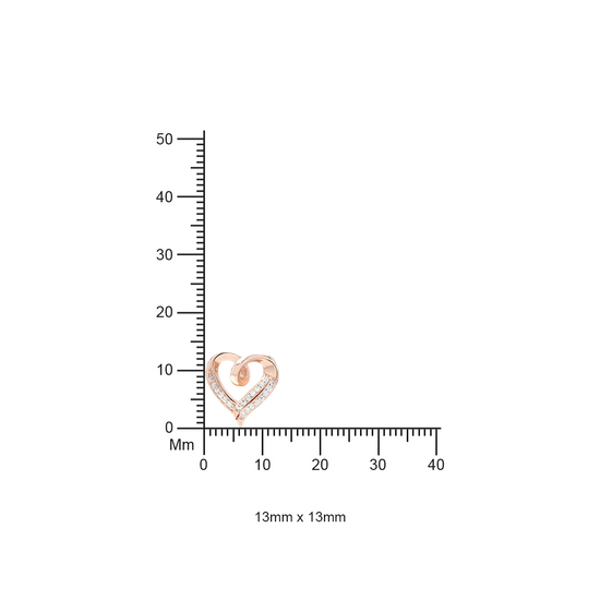 Rose Gold Finish Heart Mangalsutra on Pure 925 Silver