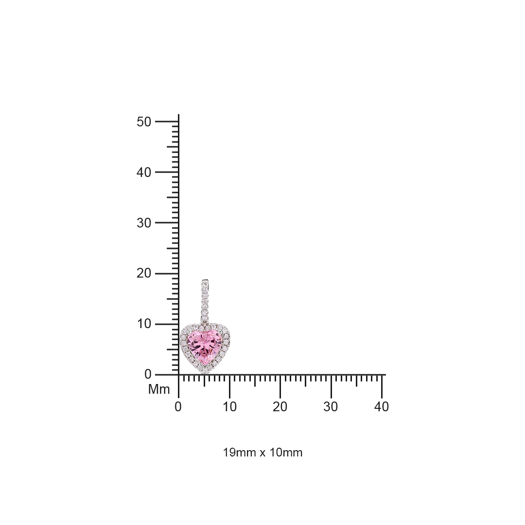 1.5 Carat Pink Heart Solitaire Missy Pendant with Chain on Pure 925 Silver.