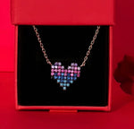 3D Tri Colour Heart Pendant on Pure 925 Silver
