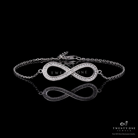 Amy Adjustable Infinity Bracelet on Pure 925 Silver