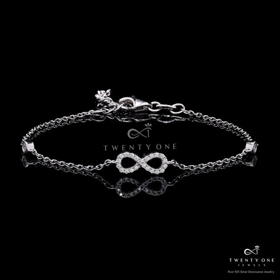 Erin Adjustable Infinity Bracelet on Pure 925 Silver