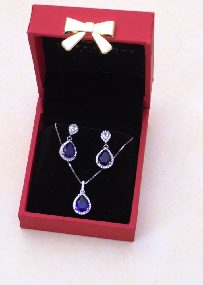 Blue Sapphire Filipino Pendant Set On 925 Silver