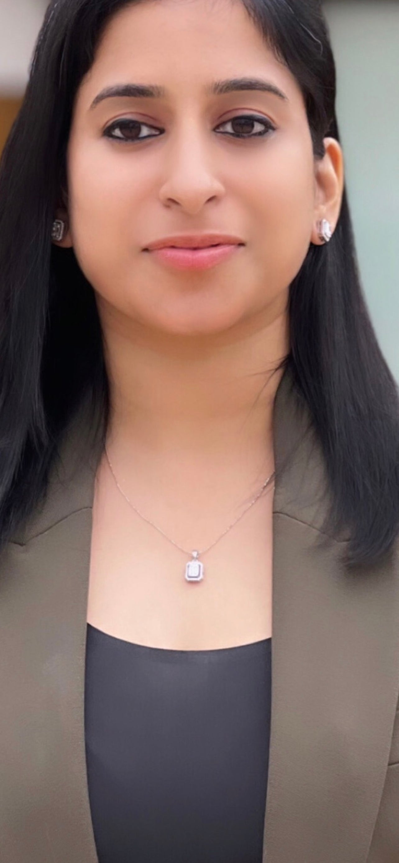 1.5 Carat Emerald Cut Solitaire Pendant With Chain On 925 Silver
