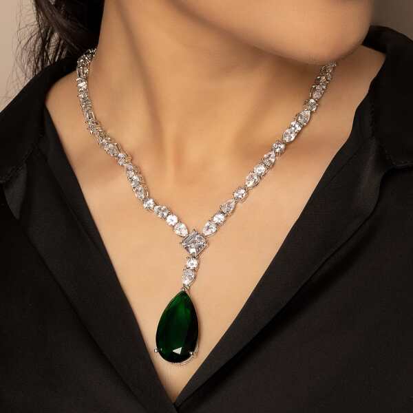 TOJ Everyday - Amelia Diamond And Coloured Drop Long Necklace Set