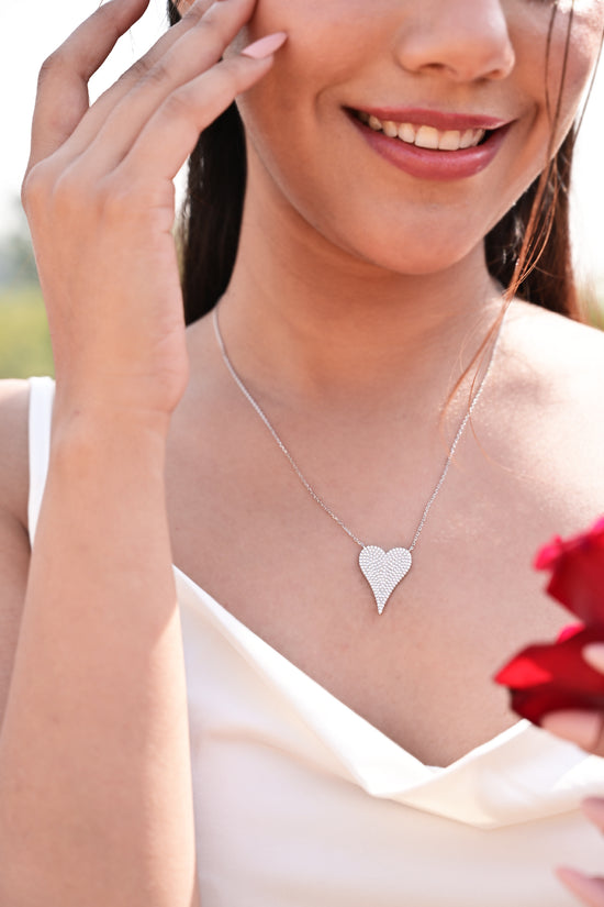 Exclusive Diamond Studded Melissa Heart Pendant on Pure 925 Silver