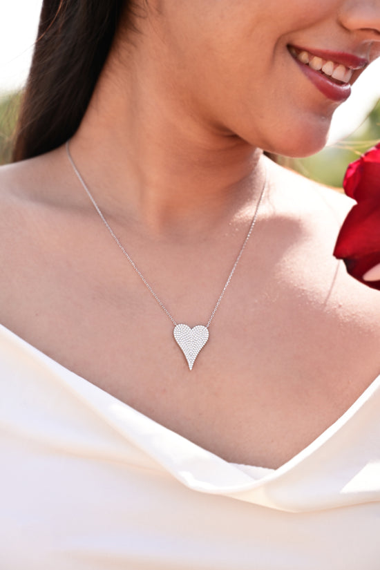 Exclusive Diamond Studded Melissa Heart Pendant on Pure 925 Silver