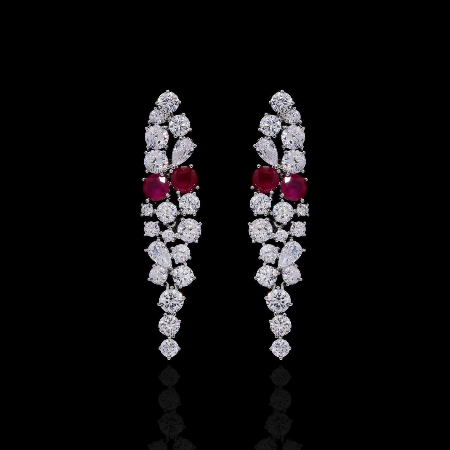 TOJ Everyday - Ruby and Diamond Bridal Necklace Set