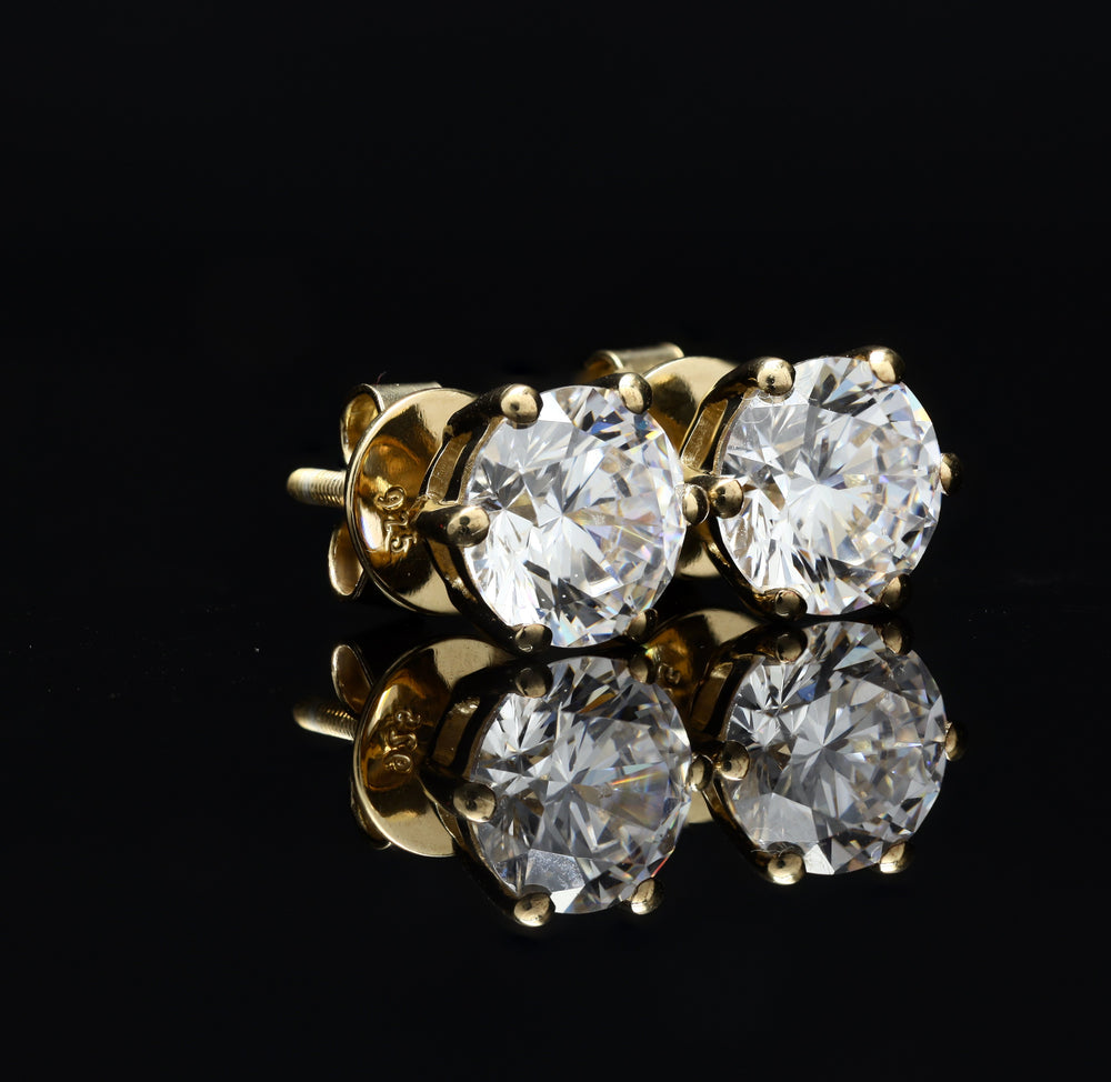 The 18k Gold Finish Classic Solitaire Pendant Set on 925 Silver