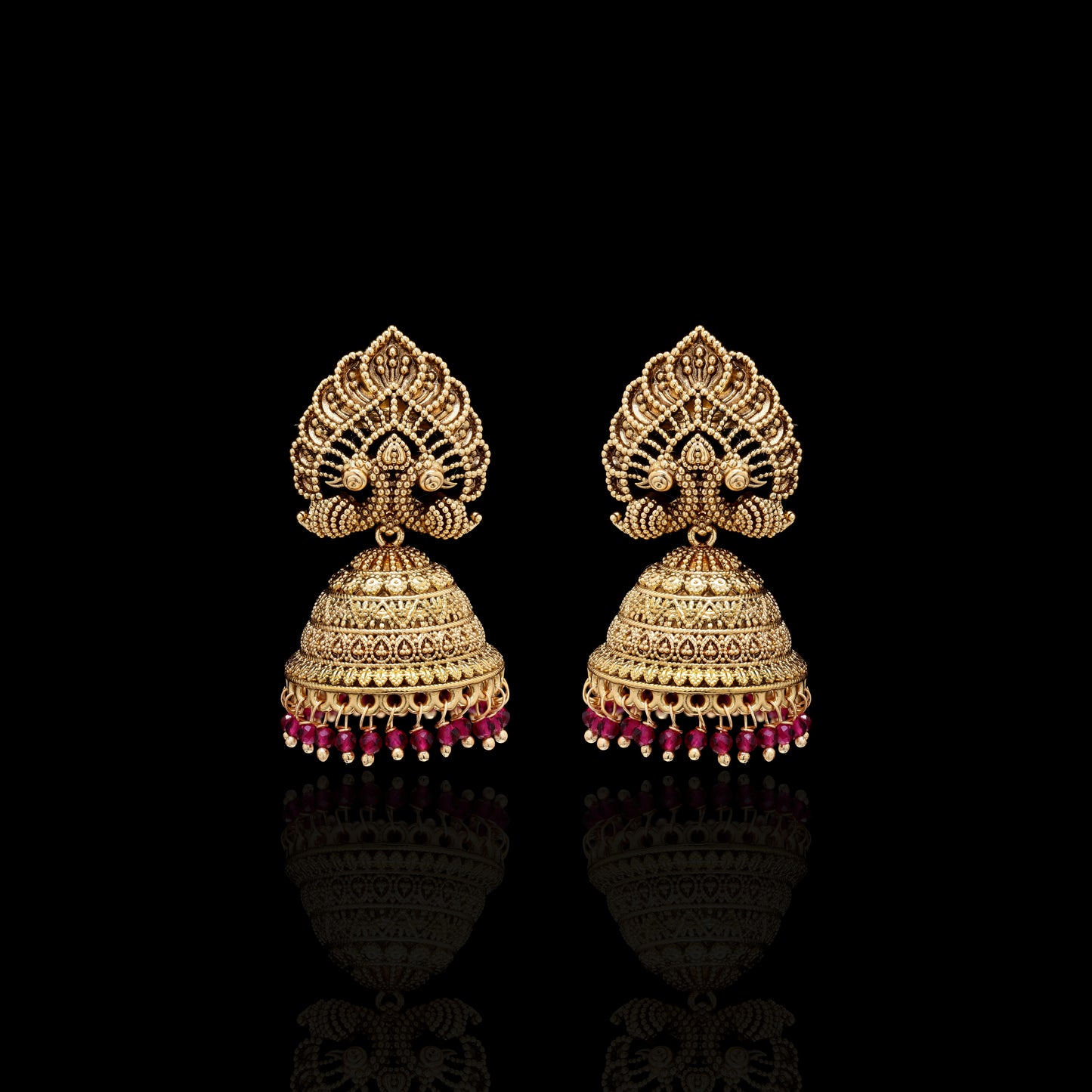 Festive Exclusive Gold Finish Anantara Jhumkis